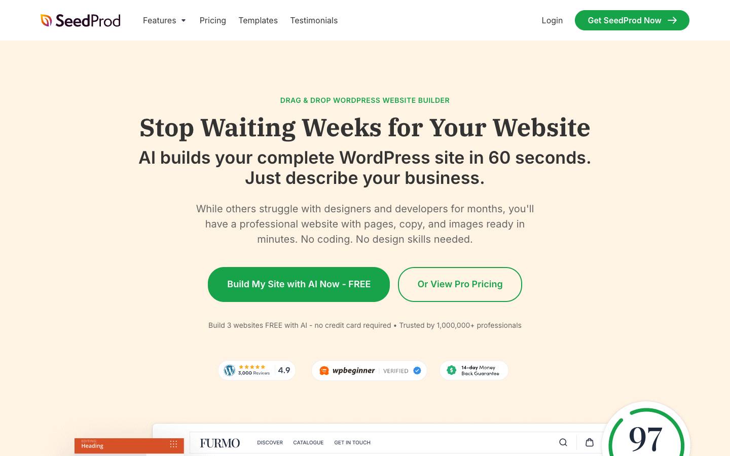 SeedProd's homepage, as read on Oct 2, 2026