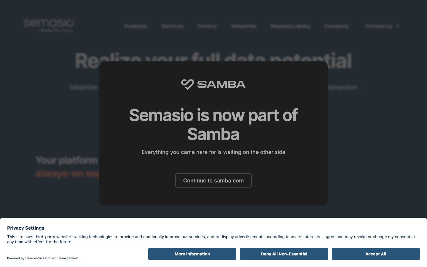 Semasio's homepage, as read on Oct 2, 2026