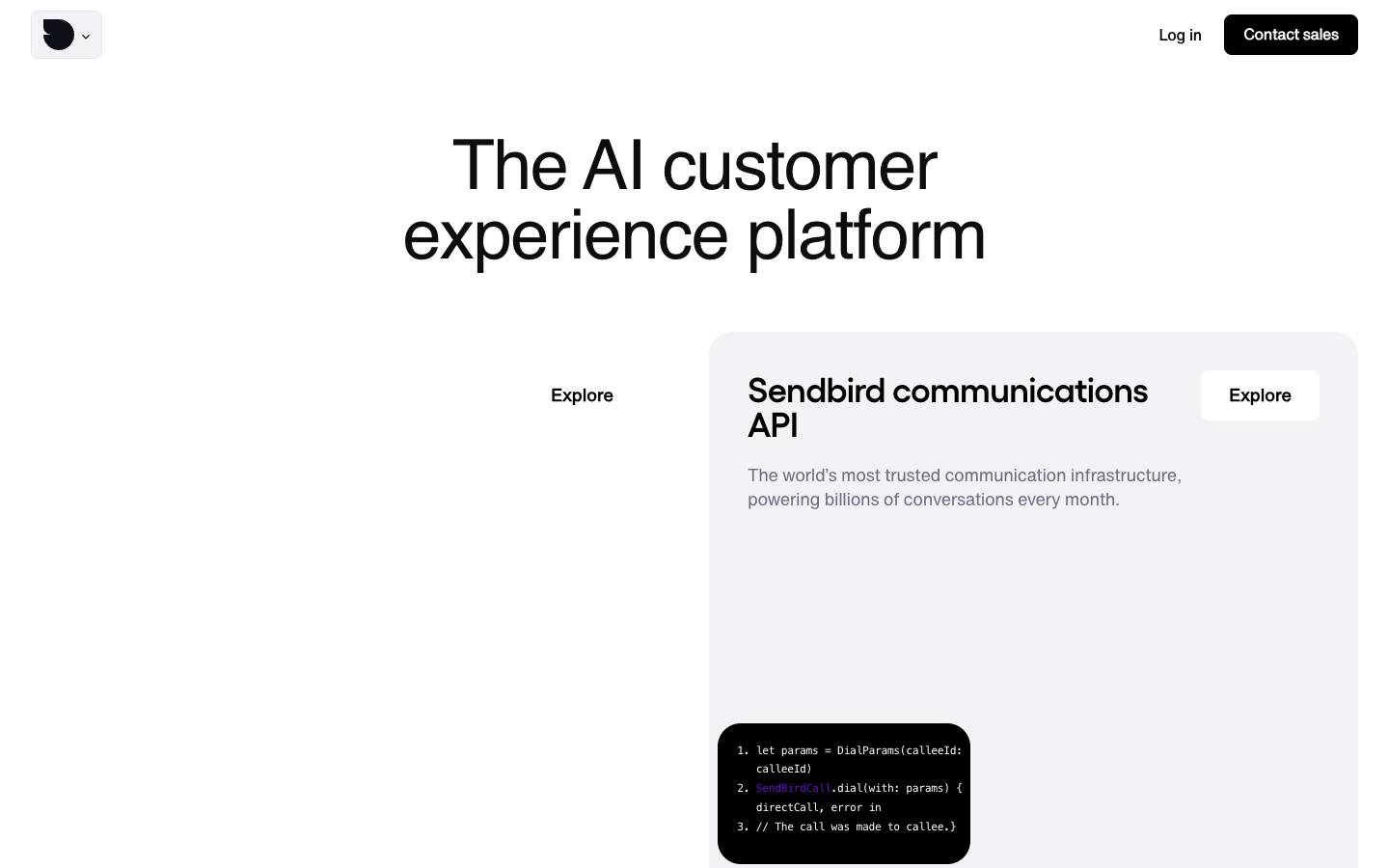 Sendbird's homepage, as read on Oct 2, 2026