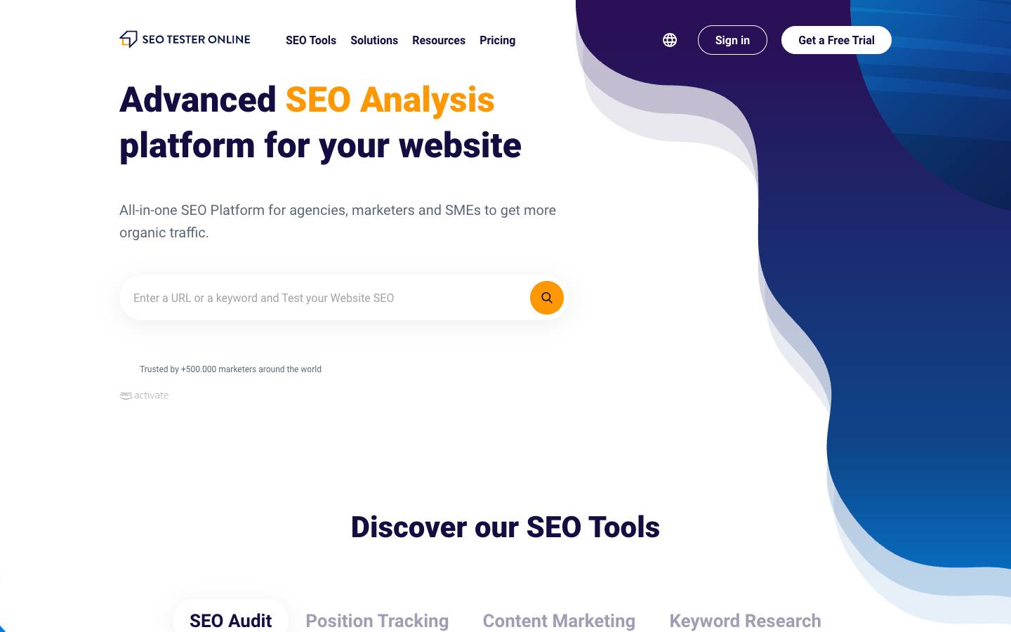 SEO Tester Online's homepage, as read on Oct 2, 2026