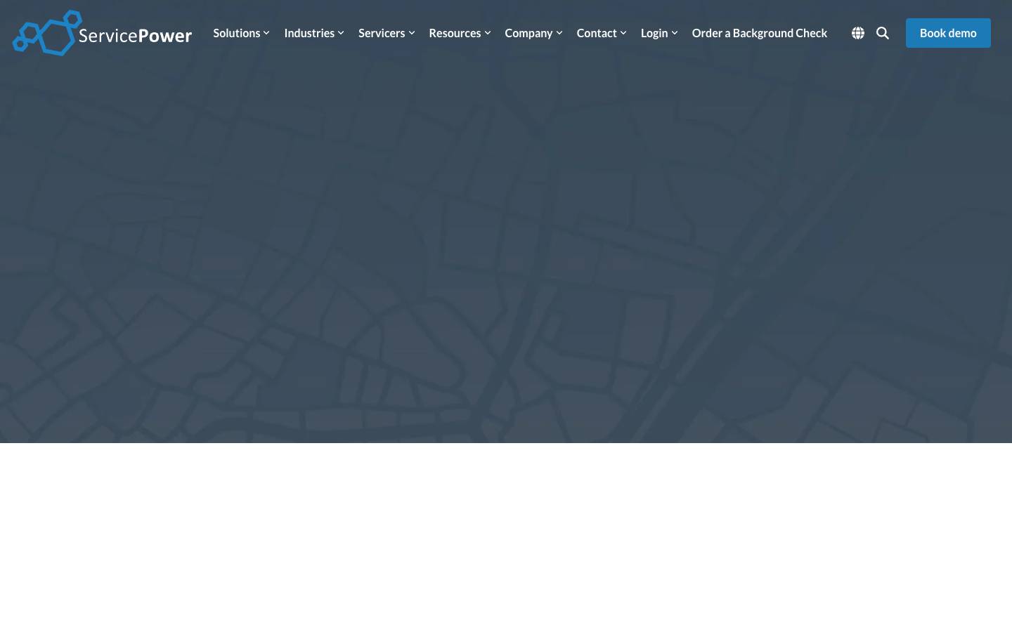 ServicePower's homepage, as read on Oct 2, 2026