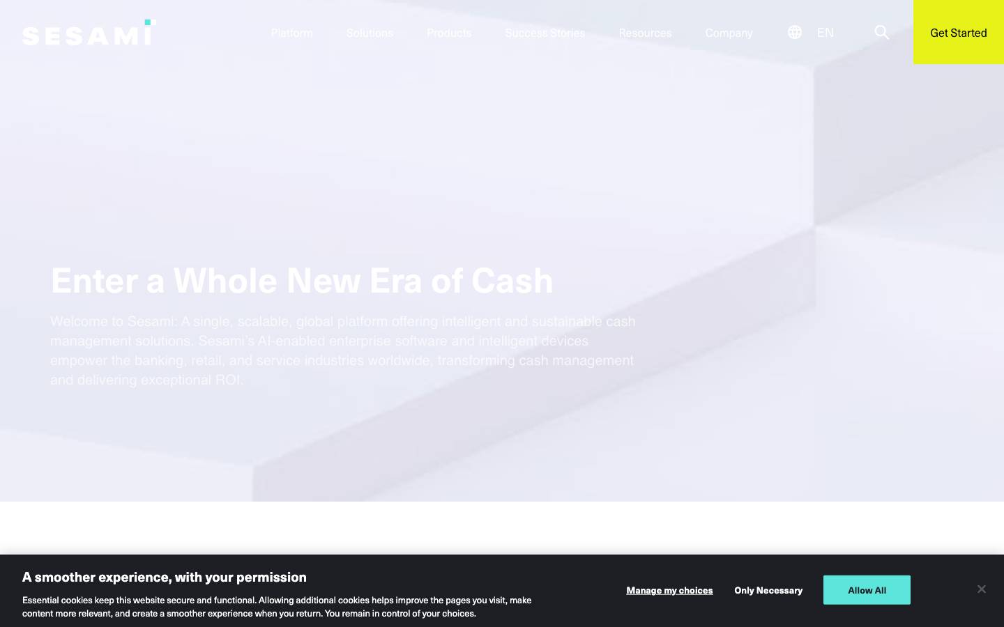 Sesami's homepage, as read on Oct 2, 2026