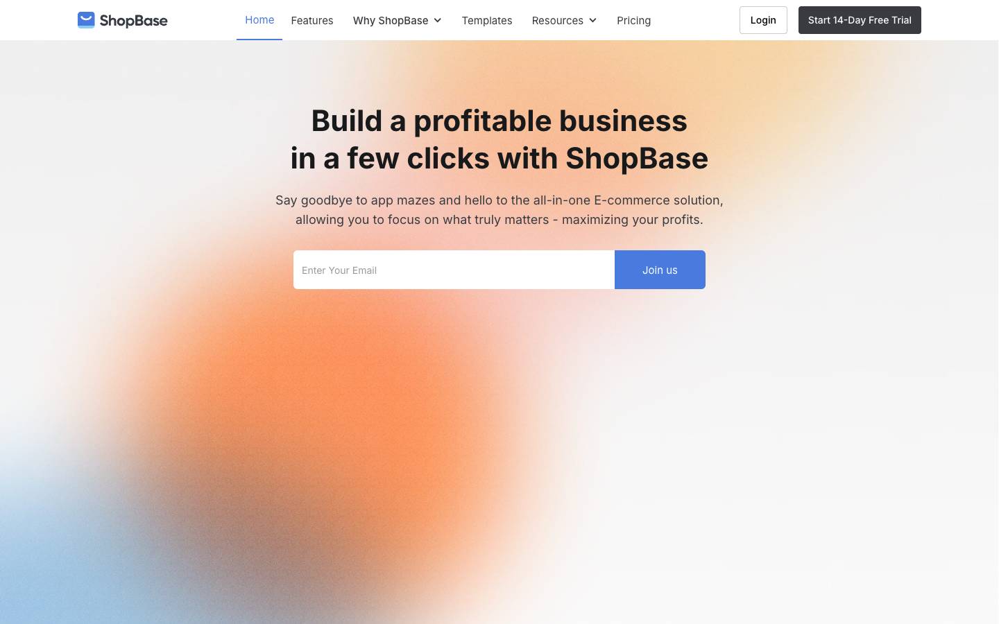 Shopbase's homepage, as read on Oct 2, 2026