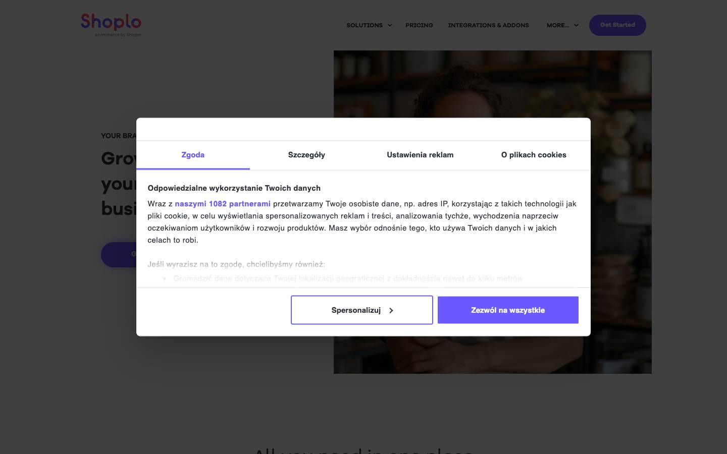 Shoplo's homepage, as read on Oct 2, 2026