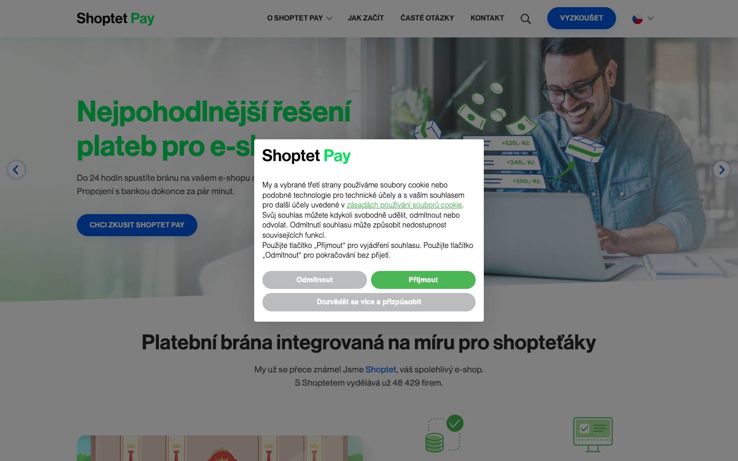 Shoptet Pay's homepage, as read on Oct 2, 2026