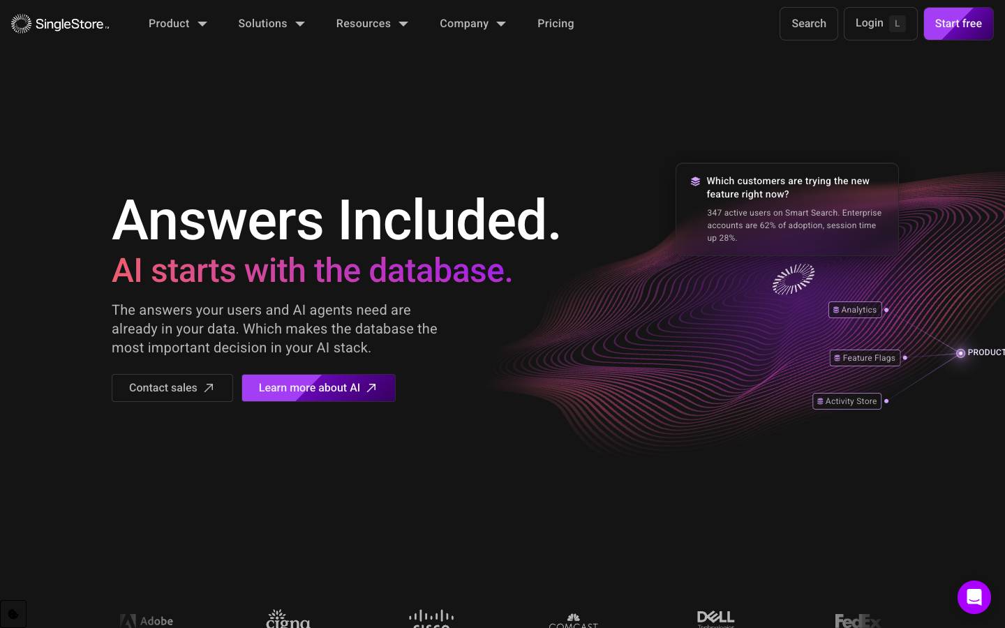 SingleStore's homepage, as read on Oct 2, 2026