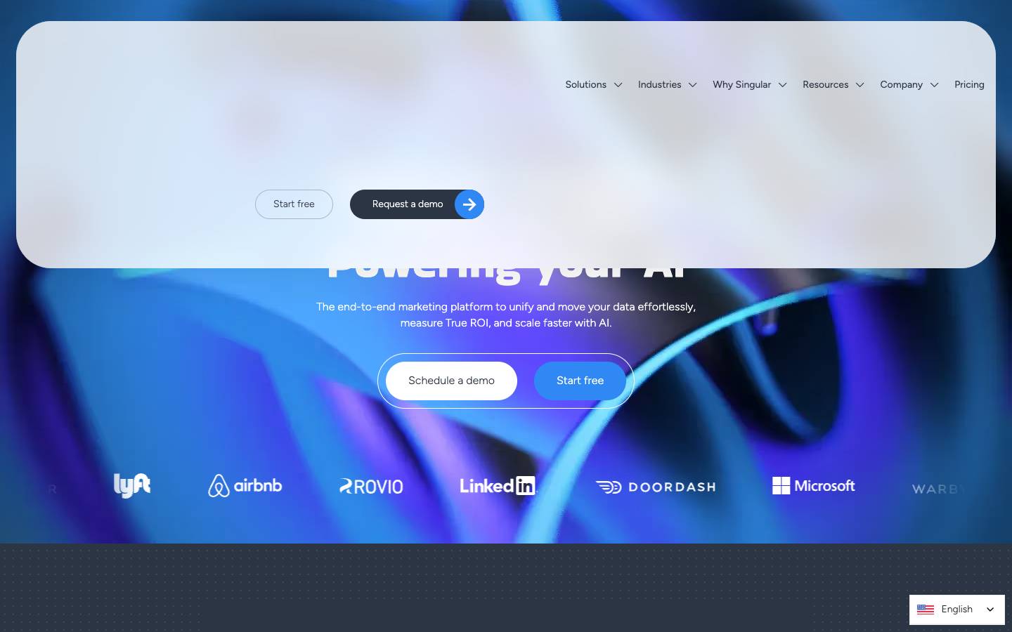 Singular's homepage, as read on Oct 2, 2026
