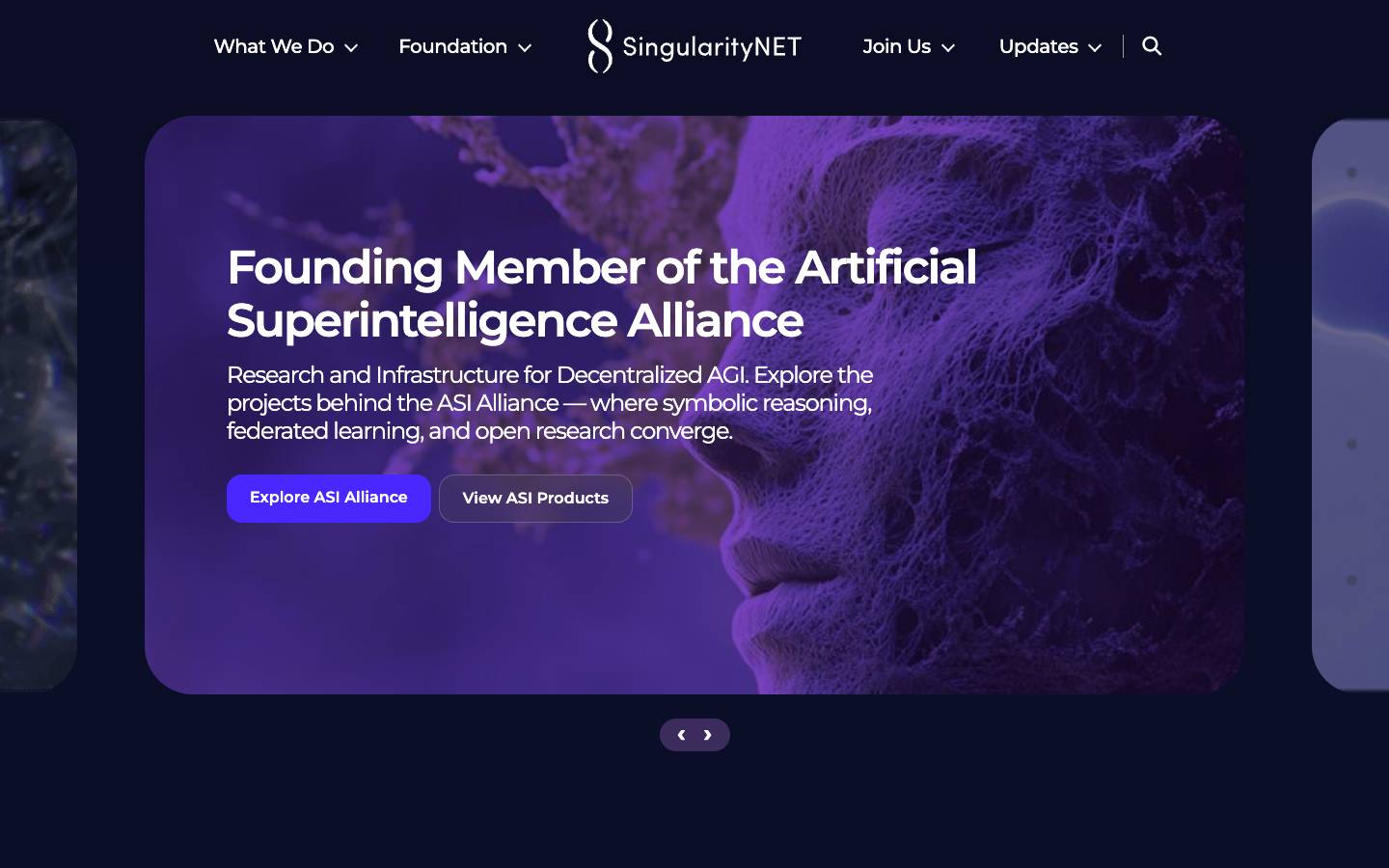 SingularityNET's homepage, as read on Oct 2, 2026