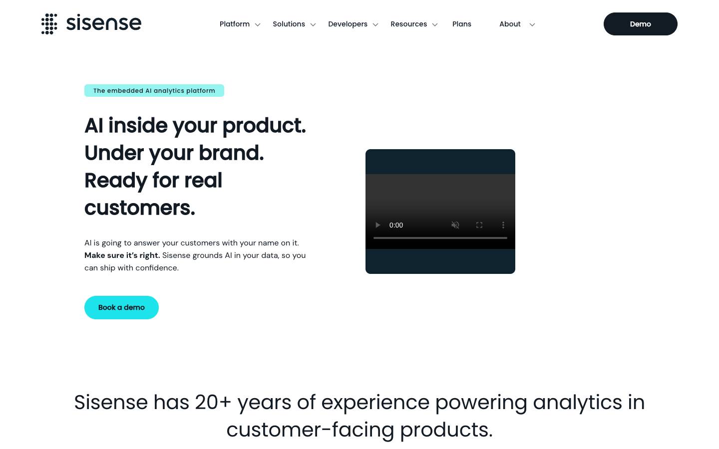 Sisense's homepage, as read on Oct 2, 2026