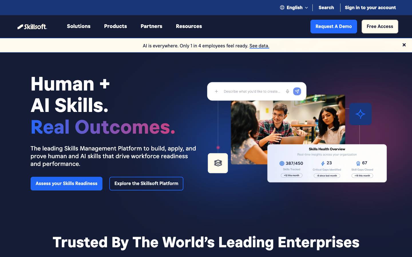 Skillsoft's homepage, as read on Oct 2, 2026