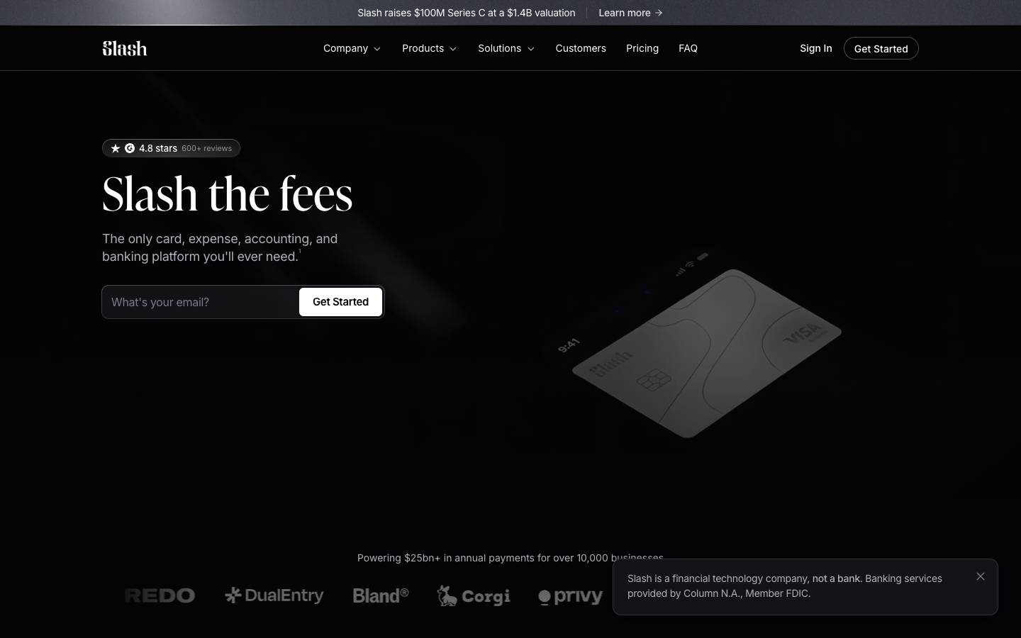 Slash's homepage, as read on Oct 2, 2026