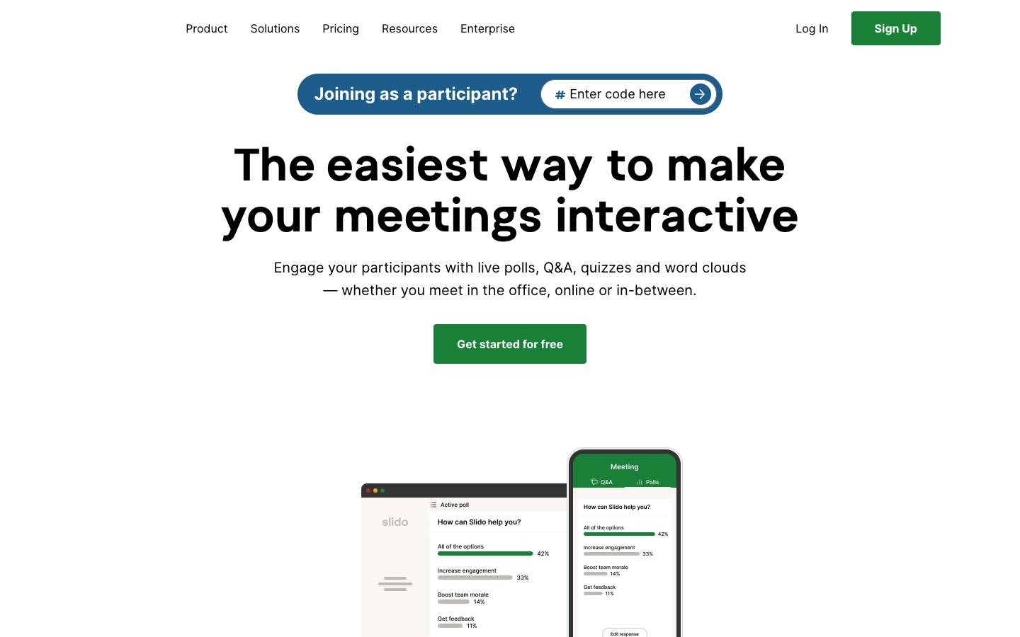 Slido's homepage, as read on Oct 2, 2026