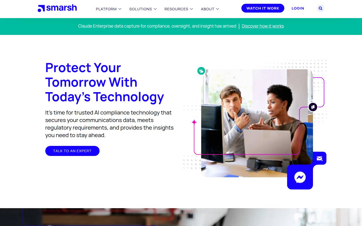 Smarsh's homepage, as read on Oct 3, 2026