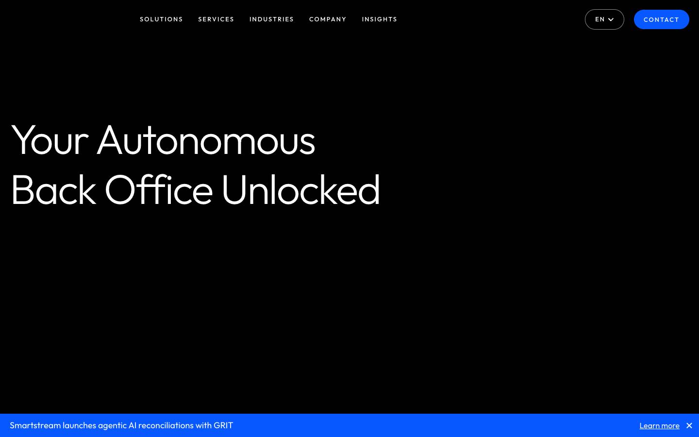 Smartstream's homepage, as read on Oct 2, 2026