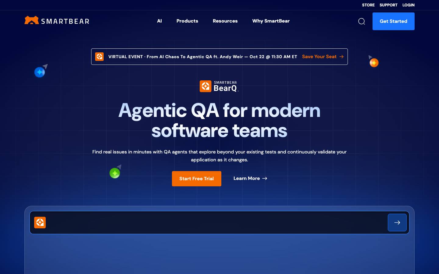 SmartBear's homepage, as read on Oct 2, 2026