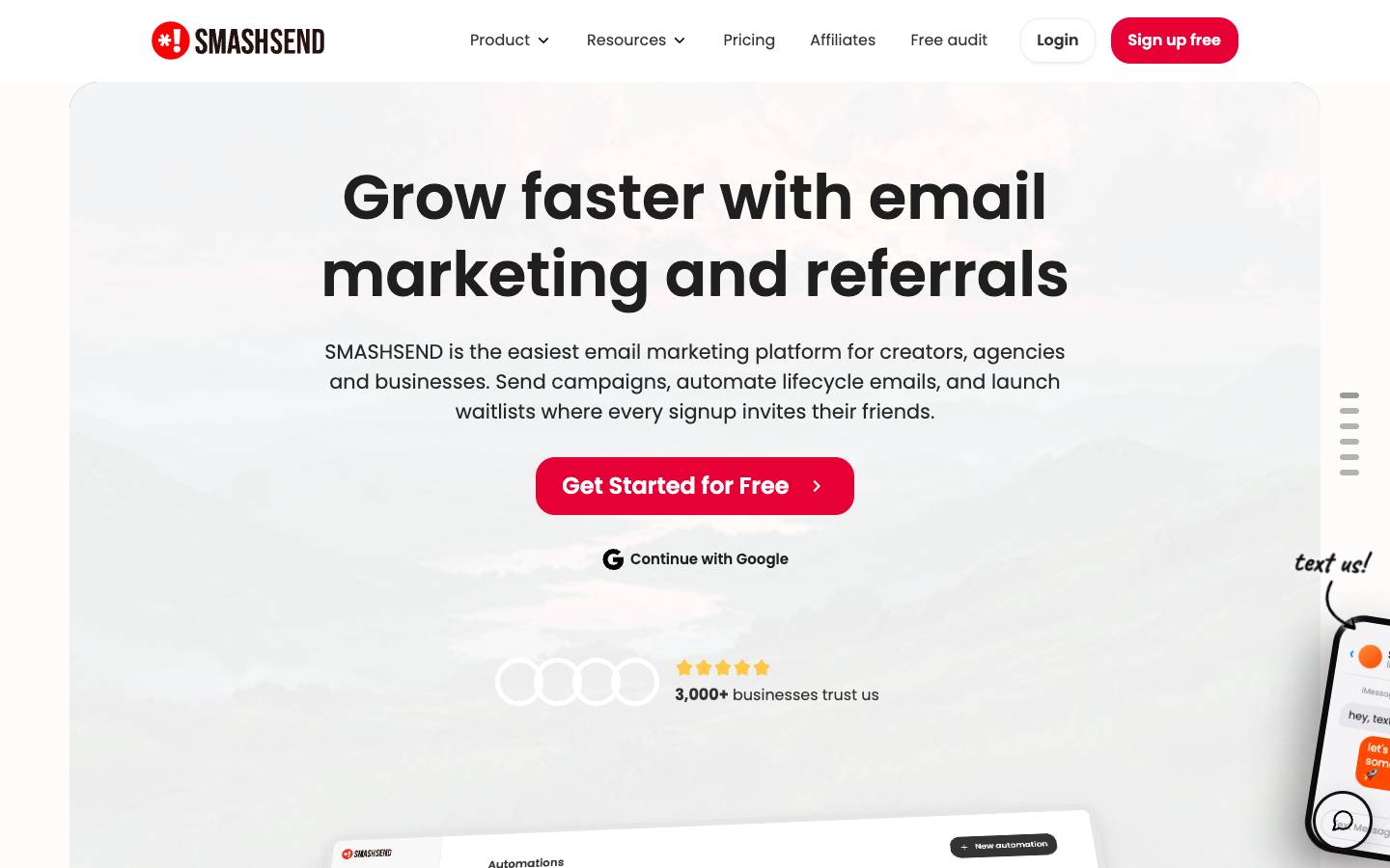 SMASHSEND's homepage, as read on Oct 2, 2026