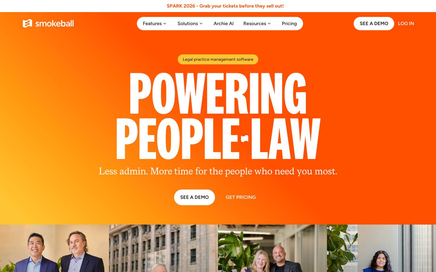 Smokeball's homepage, as read on Oct 2, 2026