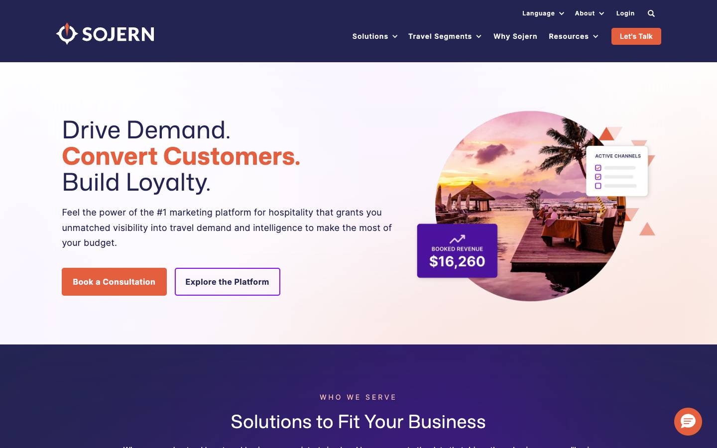 Sojern's homepage, as read on Oct 2, 2026
