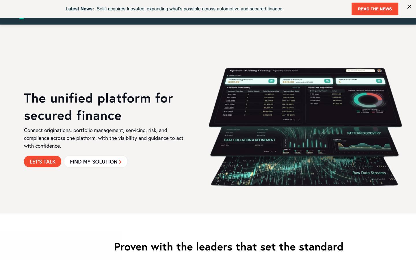 Solifi's homepage, as read on Oct 2, 2026