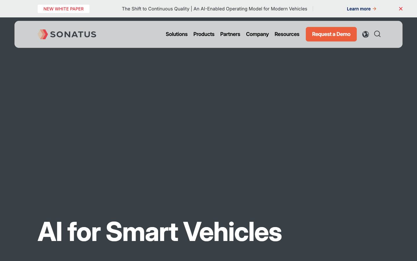 Sonatus's homepage, as read on Oct 6, 2026