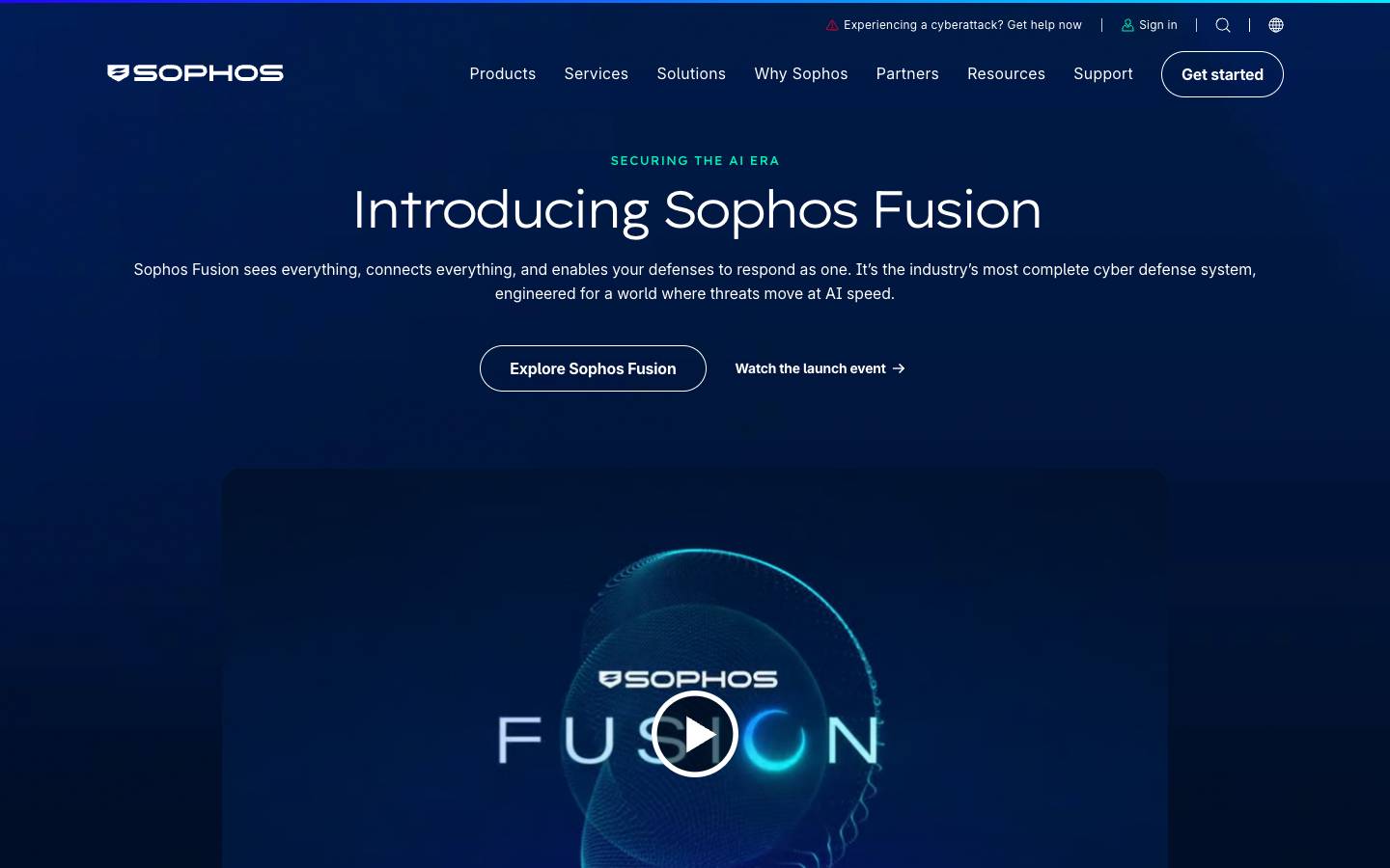 Sophos's homepage, as read on Oct 2, 2026