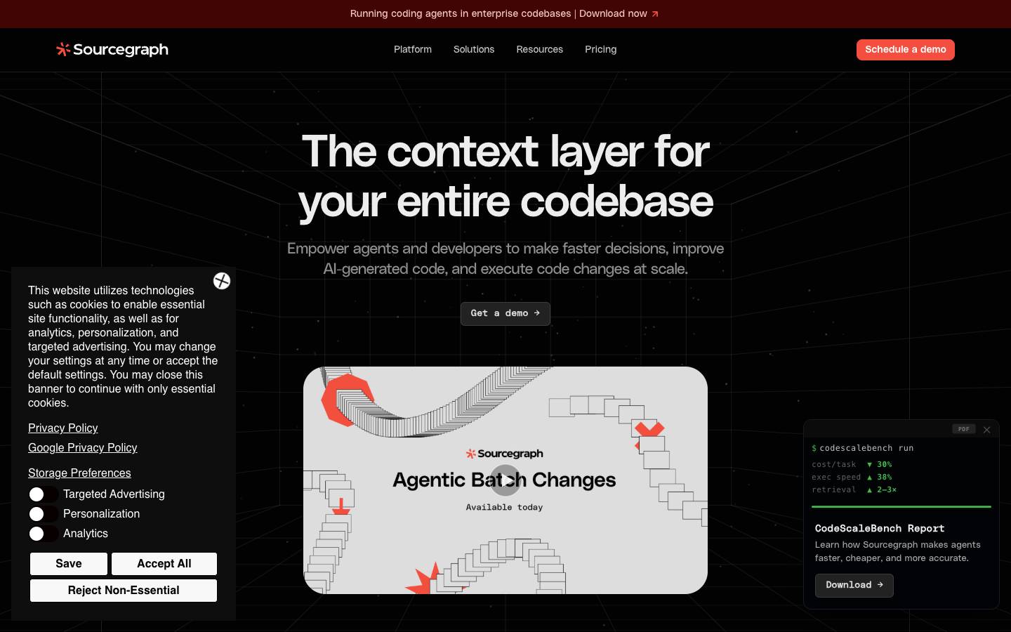 Sourcegraph's homepage, as read on Oct 6, 2026