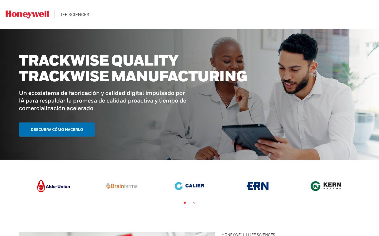 Honeywell Life Sciences's homepage, as read on Oct 2, 2026