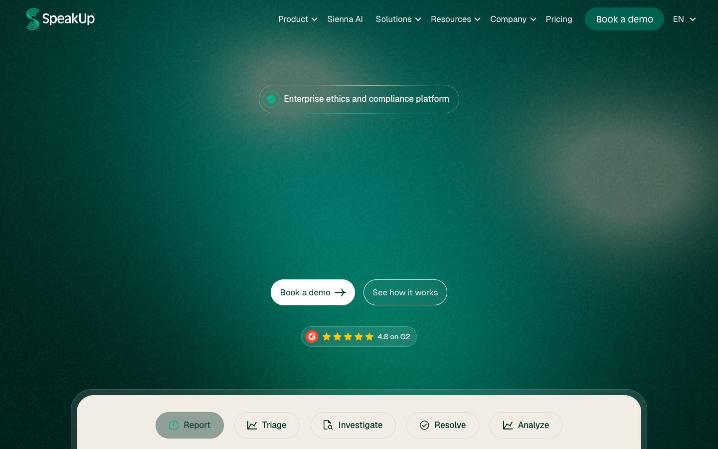 SpeakUp's homepage, as read on Oct 6, 2026