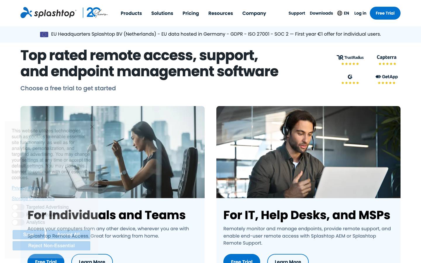 Splashtop's homepage, as read on Oct 2, 2026