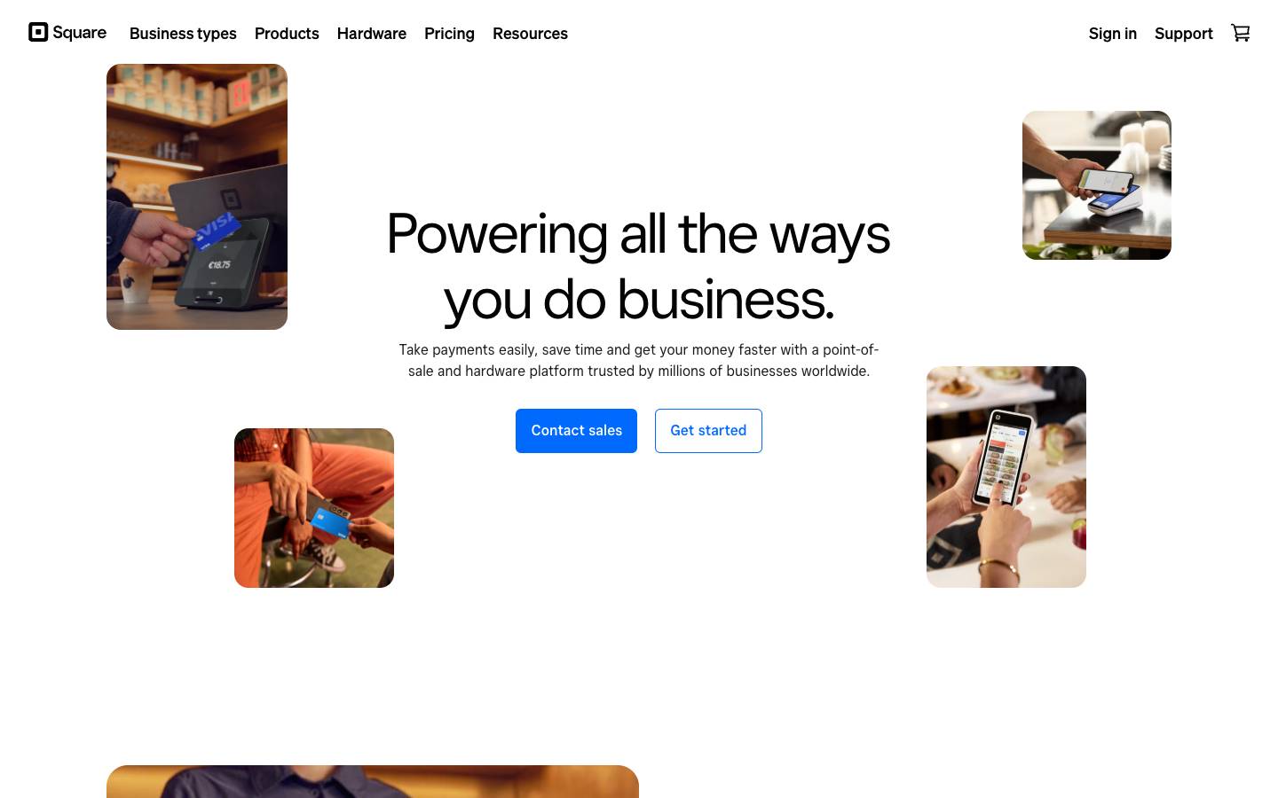 Square's homepage, as read on Oct 2, 2026