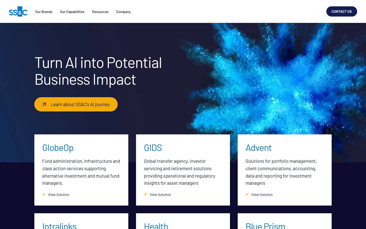 SS&C Technologies's homepage, as read on Oct 2, 2026
