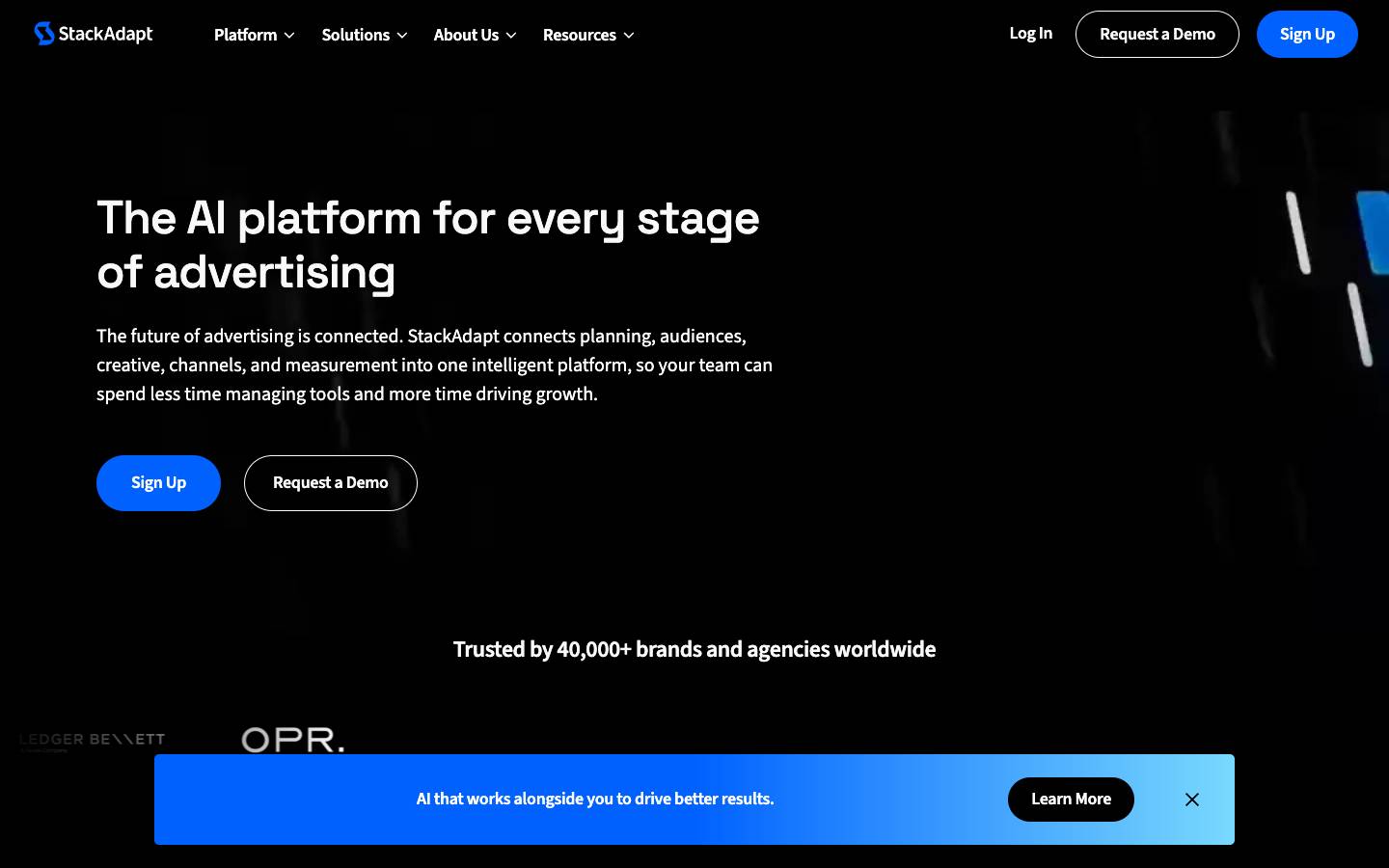 StackAdapt's homepage, as read on Oct 2, 2026