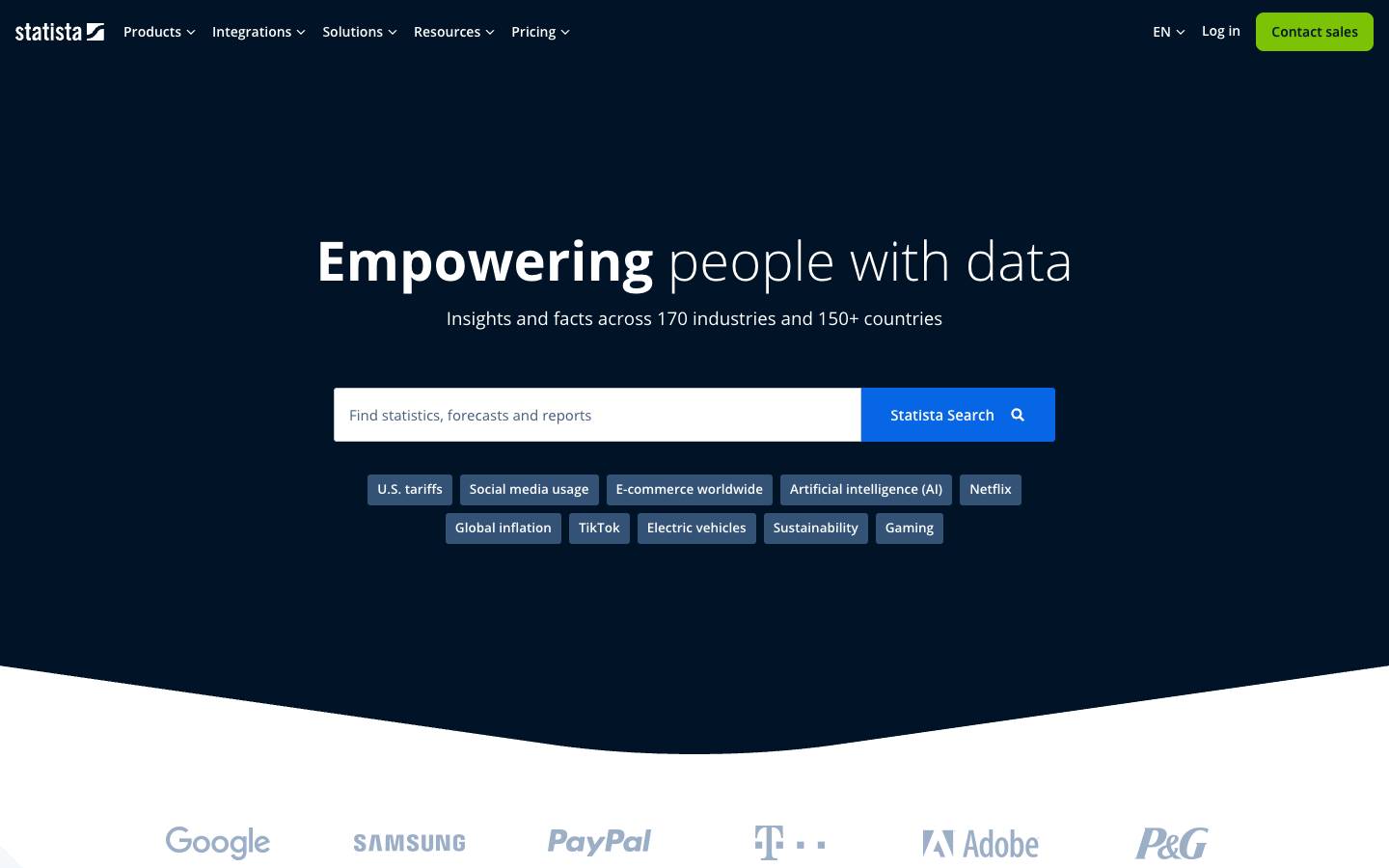 Statista's homepage, as read on Oct 2, 2026