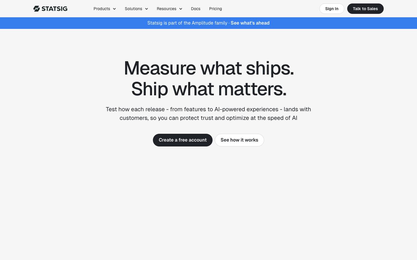 Statsig's homepage, as read on Oct 2, 2026
