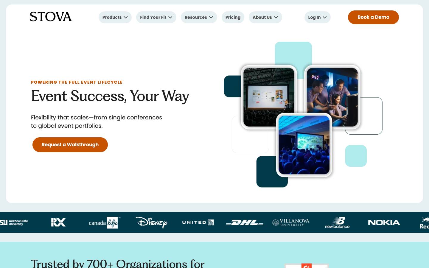 Stova's homepage, as read on Oct 2, 2026