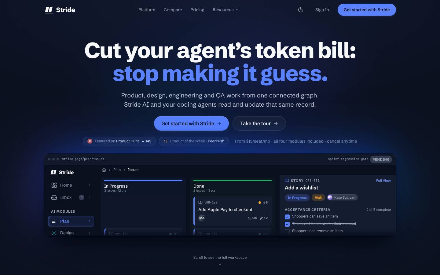 Stride's homepage, as read on Oct 6, 2026