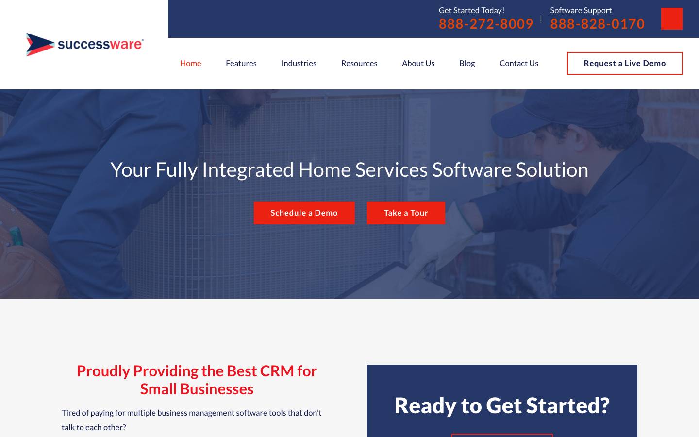 Successware's homepage, as read on Oct 2, 2026