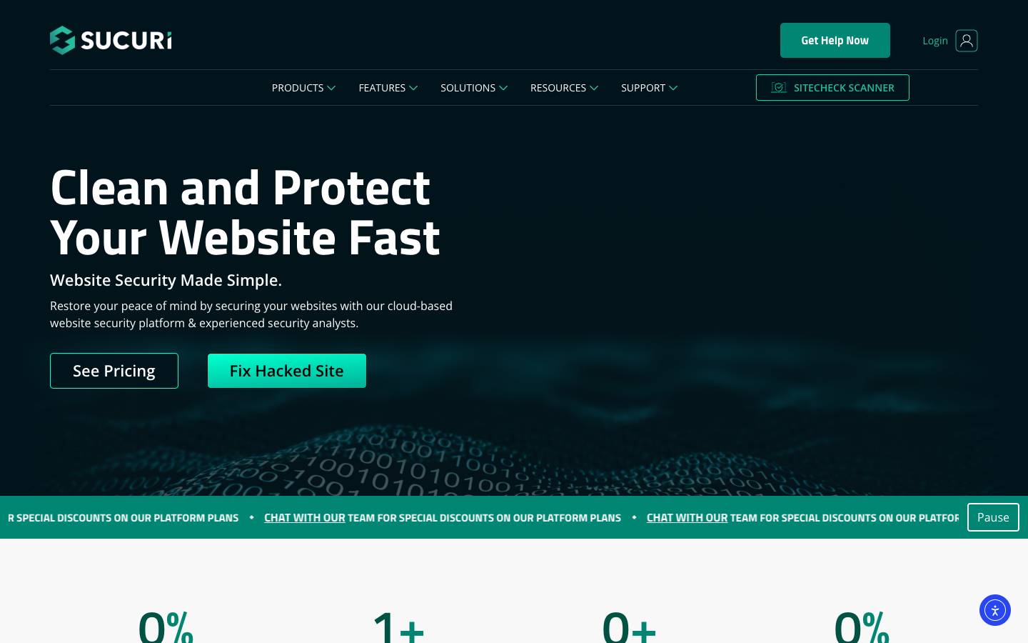 Sucuri's homepage, as read on Oct 2, 2026