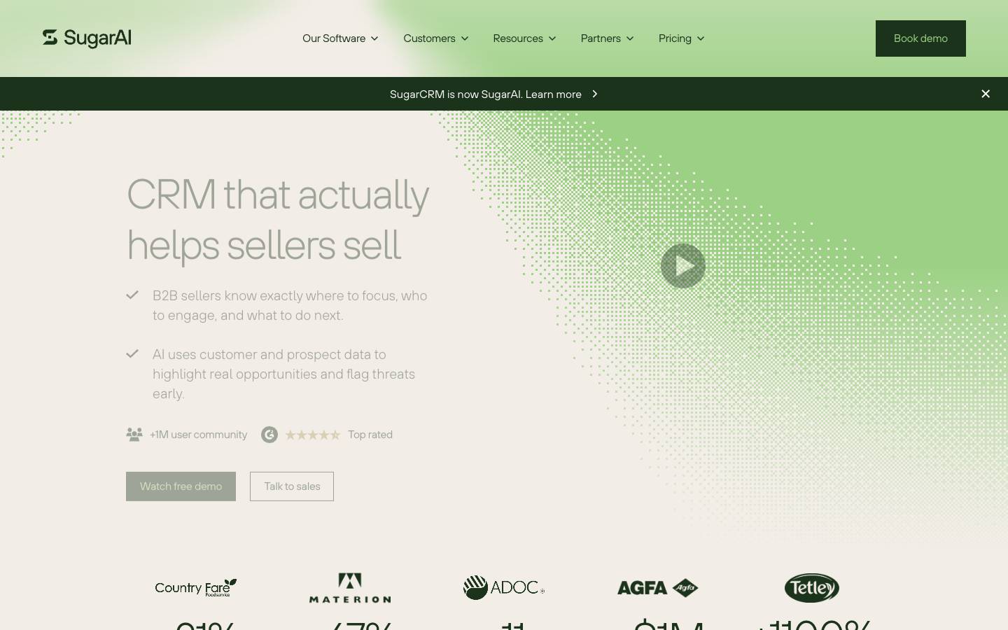 SugarAI's homepage, as read on Oct 2, 2026