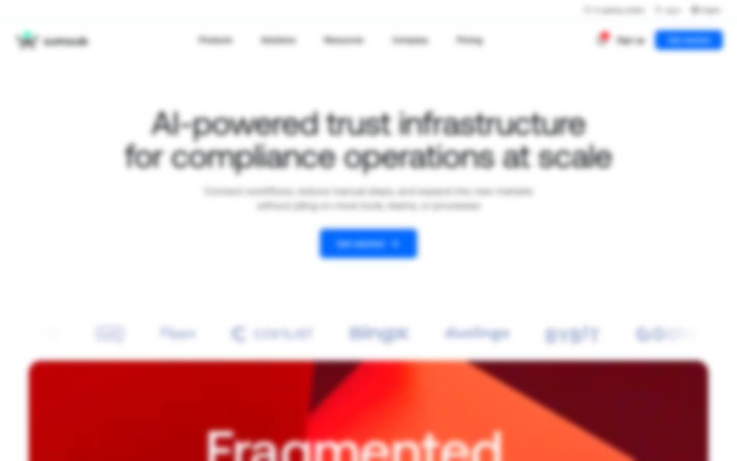Sumsub's homepage, as read on Oct 2, 2026