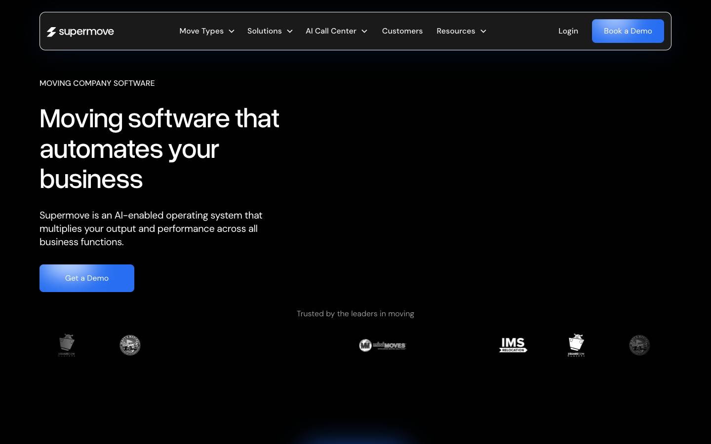 Supermove's homepage, as read on Oct 2, 2026