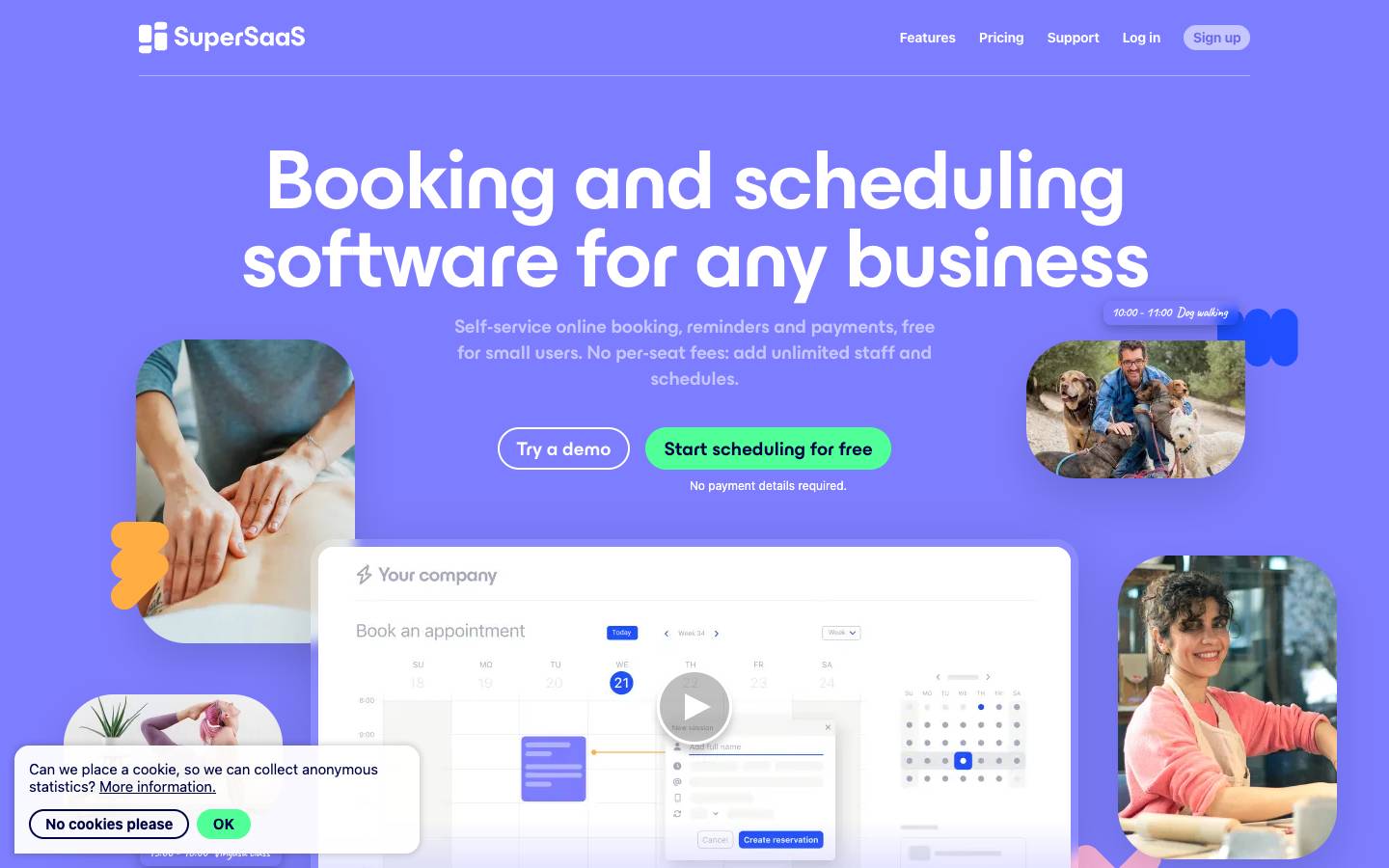 SuperSaaS's homepage, as read on Oct 2, 2026