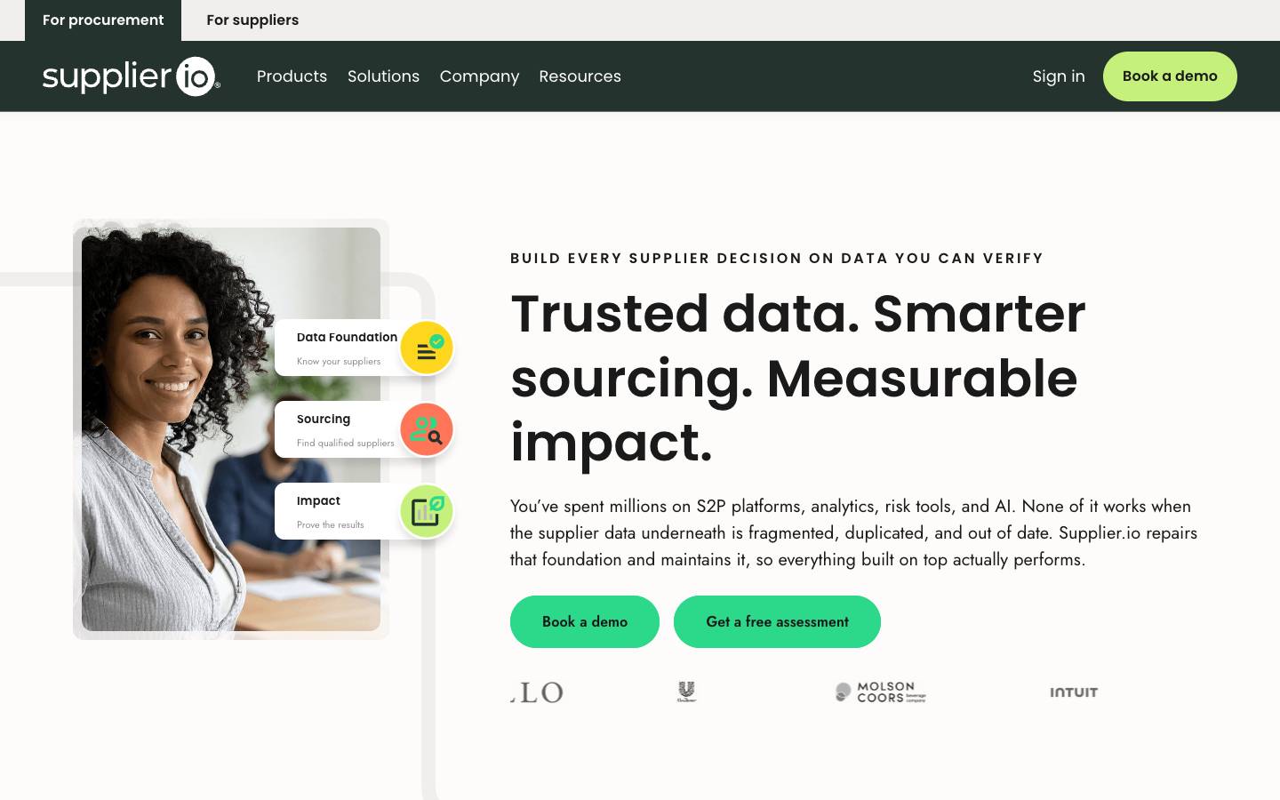Supplier.io's homepage, as read on Oct 6, 2026