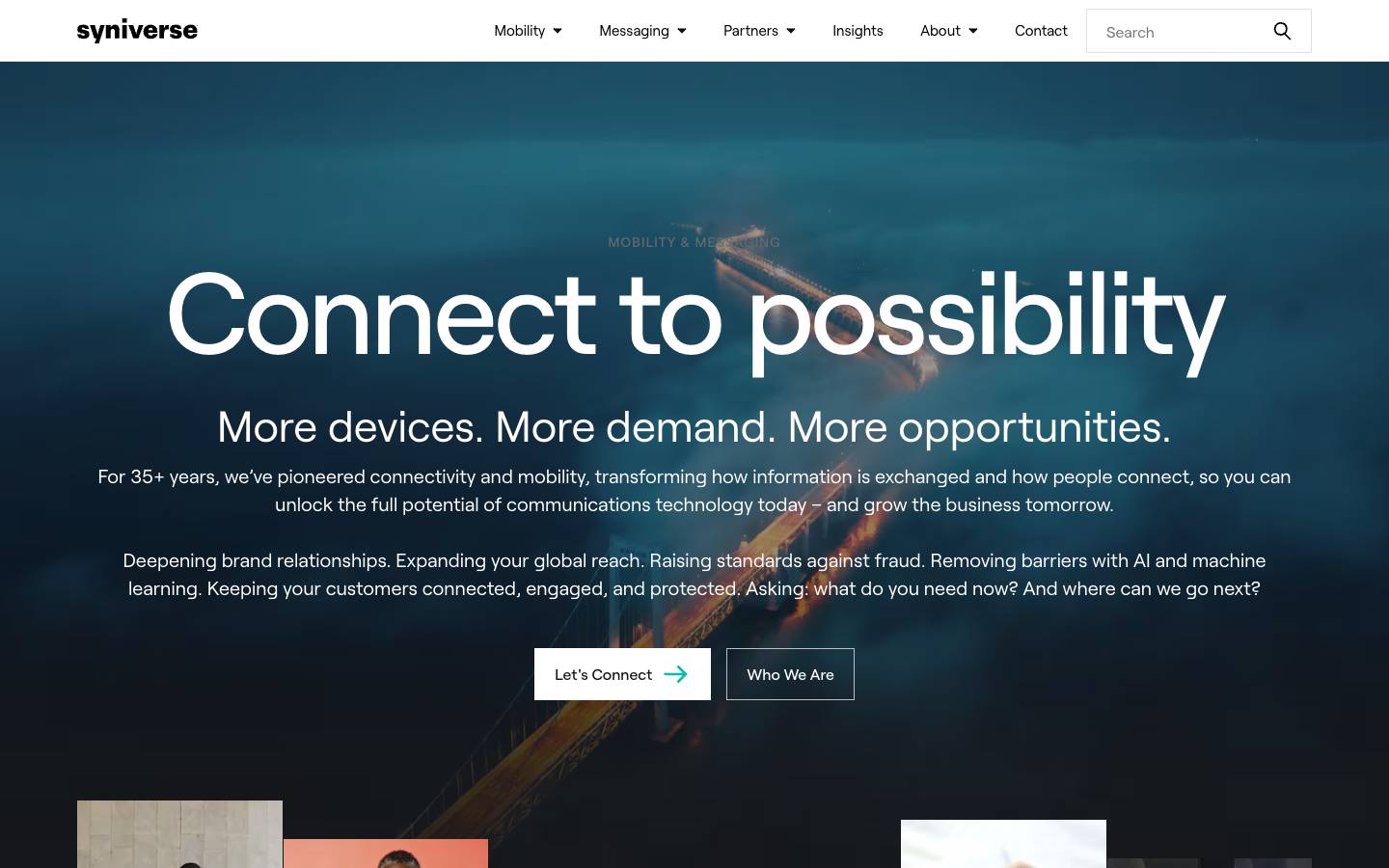 Syniverse's homepage, as read on Oct 2, 2026