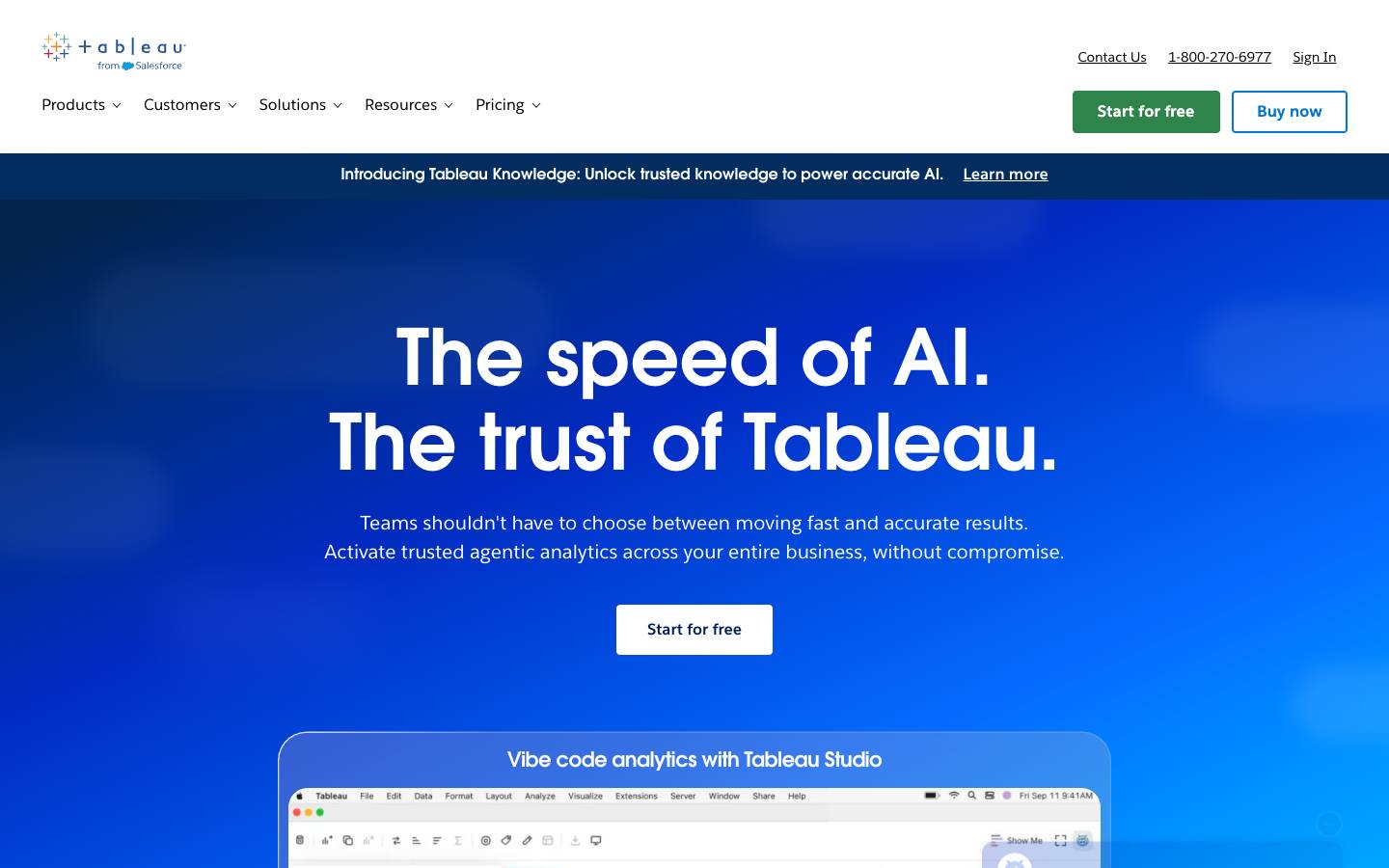 Tableau's homepage, as read on Oct 2, 2026