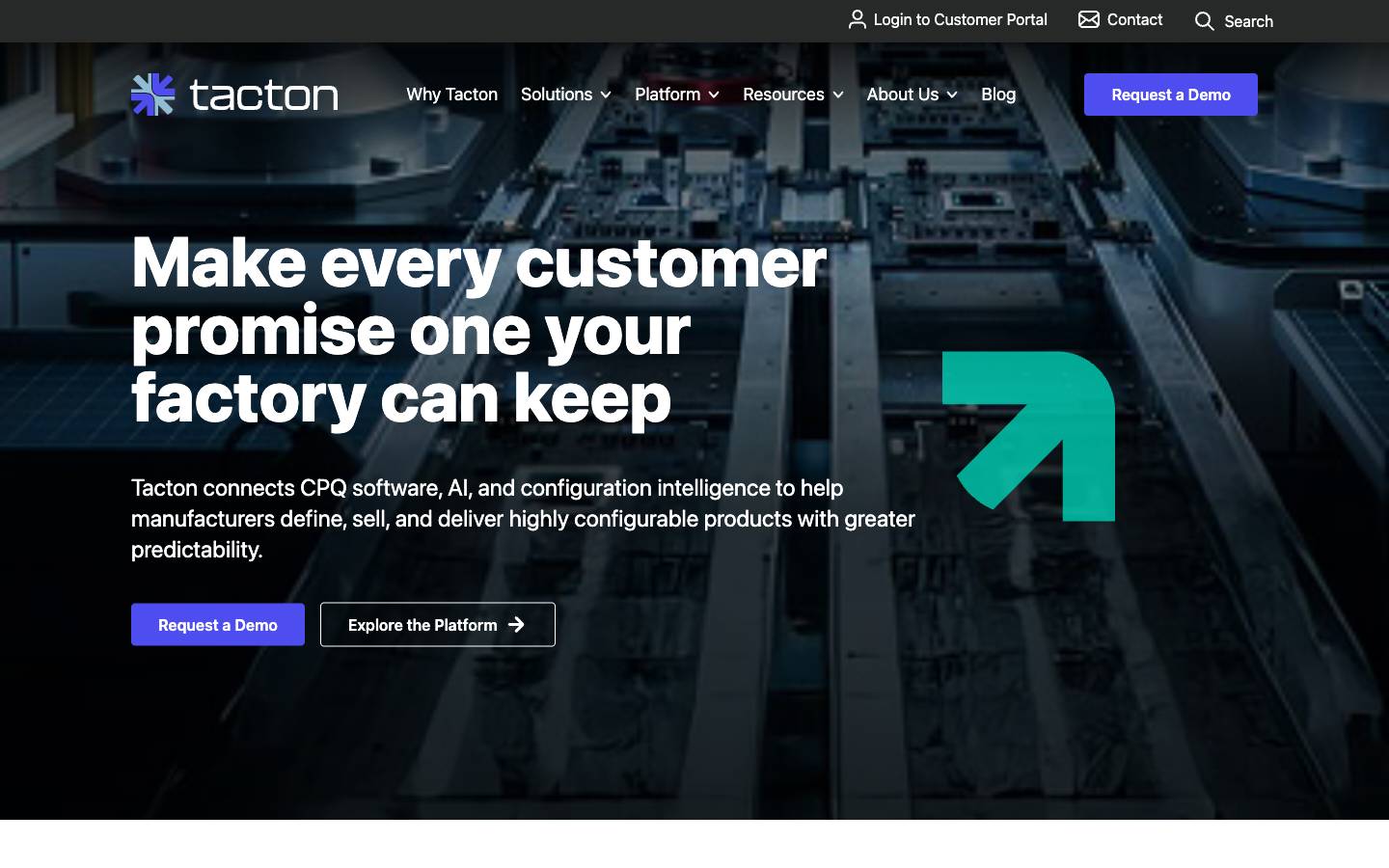 Tacton's homepage, as read on Oct 6, 2026