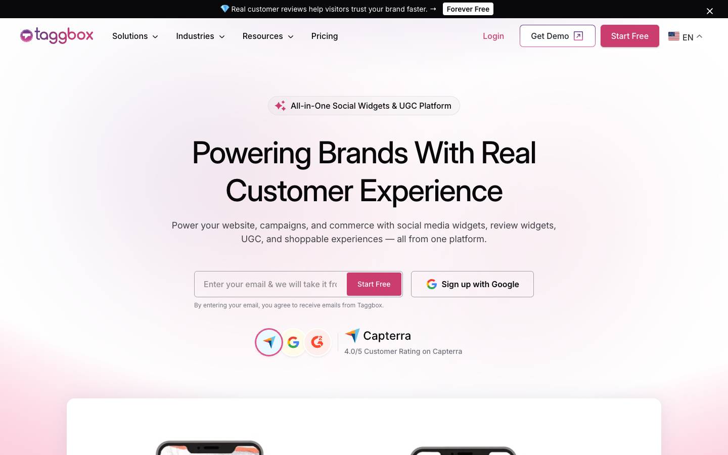 Taggbox's homepage, as read on Oct 2, 2026