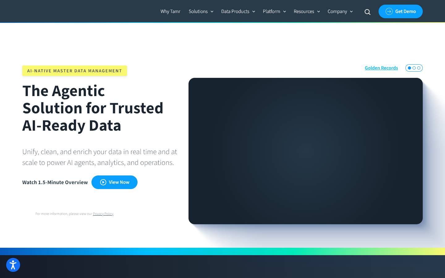 Tamr's homepage, as read on Oct 2, 2026