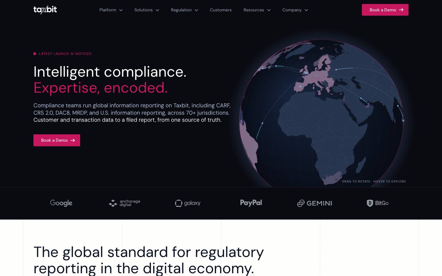 Taxbit's homepage, as read on Oct 2, 2026