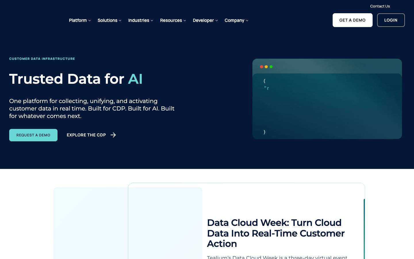 Tealium's homepage, as read on Oct 6, 2026